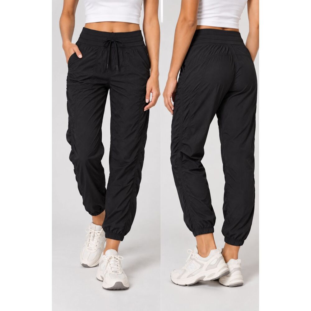 CRZ YOGA Ease Line Pants XS Black Ruched Lightweight Athletic Travel Jogger